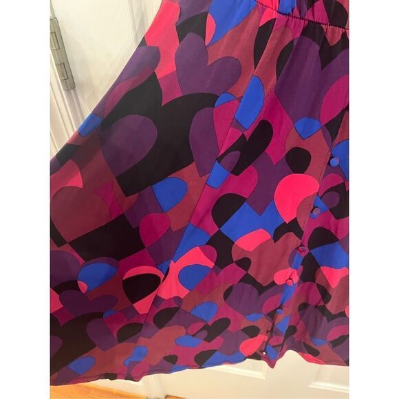 Torrid Flutter Sleeve Studio Knit Multi Heart Swing Skirt Mini Dress sz 1 or 14- - Picture 3 of 11